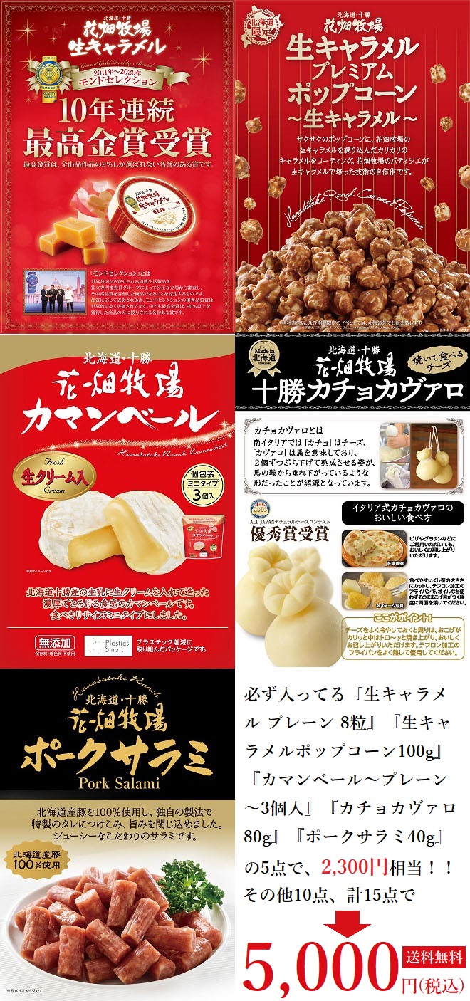花畑牧場 わくわく・ドキドキ！お楽しみ福袋H（生キャラメル・チーズ・お菓子・サラミ他）【冷蔵配送】